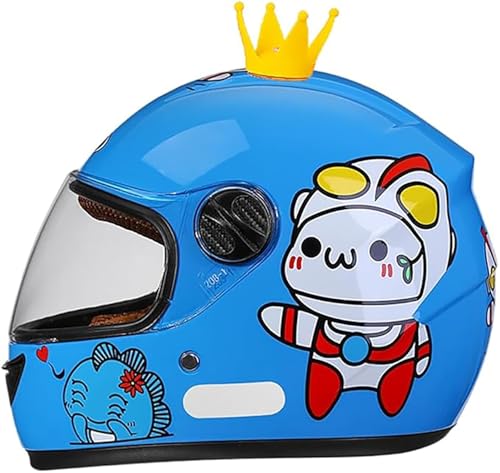 Integralhelm Für Kinder, Motorrad, ECE-Geprüft, Kinder-Tretroller, Quad, Fahrrad, Roller, Helm Mit Sonnenblende Und Abnehmbarem Schal, Alter 3–12 A8,48-55cm Integralhelm Für Kinder, Motorrad, ECE-Geprüft, Kinder-Tretroller, Quad, Fahrrad, Roller, Helm Mit Sonnenblende Und Abnehmbarem Schal, Alter 3–12 A8,48-55cm von JianJud