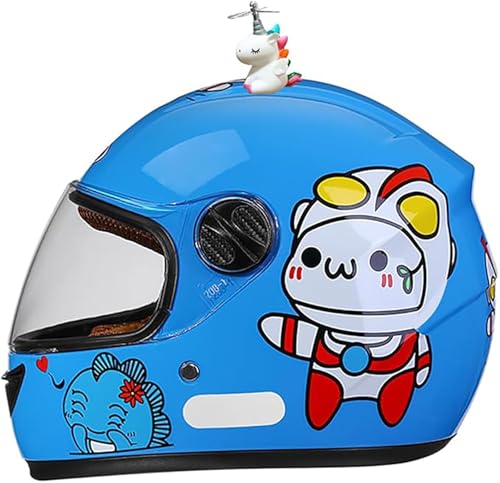 Integralhelm Für Kinder, Motorrad, ECE-Geprüft, Kinder-Tretroller, Quad, Fahrrad, Roller, Helm Mit Sonnenblende Und Abnehmbarem Schal, Alter 3–12 A9,48-55cm Integralhelm Für Kinder, Motorrad, ECE-Geprüft, Kinder-Tretroller, Quad, Fahrrad, Roller, Helm Mit Sonnenblende Und Abnehmbarem Schal, Alter 3–12 A9,48-55cm von JianJud