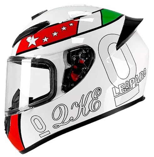 Integralhelm für Motorradfahrer mit Visier, DOT-zugelassen, Dirtbike-Helm für Erwachsene, für Männer und Frauen C5,L/(57~58cm) von JianJud