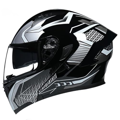 Modularer Integralhelm Für Motorrad Und Roller – Modularer Integralhelm Für Motorradfahrer, ECE-Geprüft, Für Damen Und Herren, Mit Doppelter Sonnenblende, Mattschwarz A4,M/(54~55cm) von JianJud