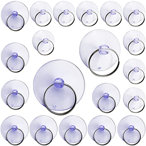 JianLing 20 transparente PVC Kunststoff-Saugnäpfe mit Ring, Saugnäpfe für Fenster, Wand, Bad, Dusche, Küche, Dekoration (10 Stück 35 mm + 10 Stück 40 mm) von JianLing