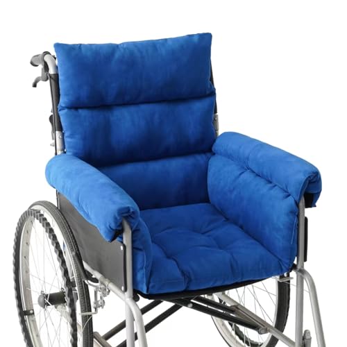 JiangDing Rollstuhlkissen Rollstuhlkissen mit Rücken- und Seitenteil, Ouding Komfortkissen Sitzkissen für Rollstuhl Bürostuhl Esszimmerstühle Sofa Gartenbank, Anti-Dekubitus, Blau von JiangDing