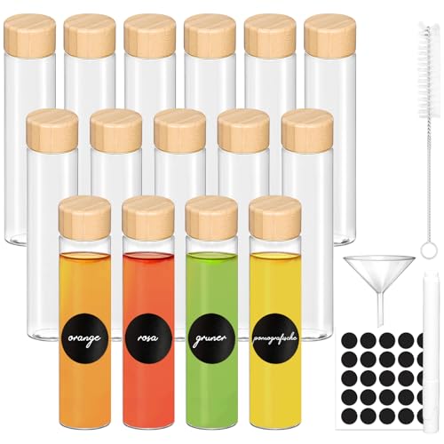 15 Stück Shot Glas Flaschen zum Befüllen, 2oz/60ml kleine Glasflaschen zum Befüllen mit Deckel, Schnapsflaschen, Mini Fläschchen mit Trichter, Etiketten, Stift, für Ingwer Shot, ätherische Öle, Whisky 15 Stück Shot Glas Flaschen zum Befüllen, 2oz/60ml kleine Glasflaschen zum Befüllen mit Deckel, Schnapsflaschen, Mini Fläschchen mit Trichter, Etiketten, Stift, für Ingwer Shot, ätherische Öle, Whisky von JiangLin