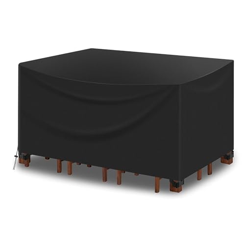 Abdeckung GartenmöBel Winterfest Groß 160x130x75cm Verbessertes Schwerlast 600D Oxford Stoff Wasserdicht Schutzhülle für Möbelsets Sitzgruppe Gartentisch, Schwarz Abdeckung GartenmöBel Winterfest Groß 160x130x75cm Verbessertes Schwerlast 600D Oxford Stoff Wasserdicht Schutzhülle für Möbelsets Sitzgruppe Gartentisch, Schwarz von Jianghu Art