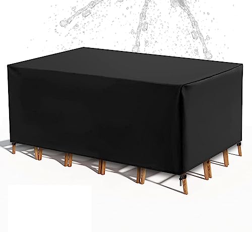 Abdeckung Gartenmöbel Winterfest 225 x 116 x 82 cm, Tisch-Regenschutz Hoftischbezug Hofmöbelbezug Regenfest Winddicht Möbelbezug - Schwerlast 600D Oxford Gewebe Plane Schutzhülle Abdeckung von Jianghu Art