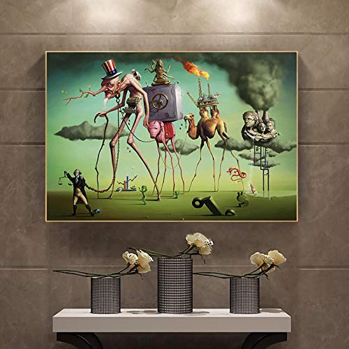 Gerahmte Leinwand Wandkunst Der Amerikanische Traum Von Salvador Dali Wandkunst Leinwand Gemälde Berühmte Reproduktionen Kunstwerk 80x120cm(32x47in) Mit Rahmen von Jianghu Art