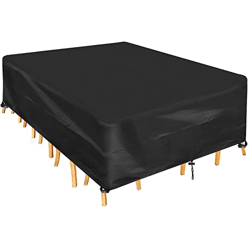 Jianghu Art Abdeckungen für Terrassenmöbel, wasserdicht, 260 x 160 x 100 cm, 600D, Oxford-Polyester, für den Außenbereich, Terrassentisch, rechteckige Abdeckung, winddicht, UV-beständig von Jianghu Art