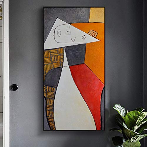 Jianghu Art Abstrakte Ölgemälde auf Leinwand von Picasso Berühmte Kunstreproduktionen Wand Giclée Gedruckt Auf Leinwand Gerahmte Bilder 50x90cm (20x35in) Mit Rahmen von Jianghu Art