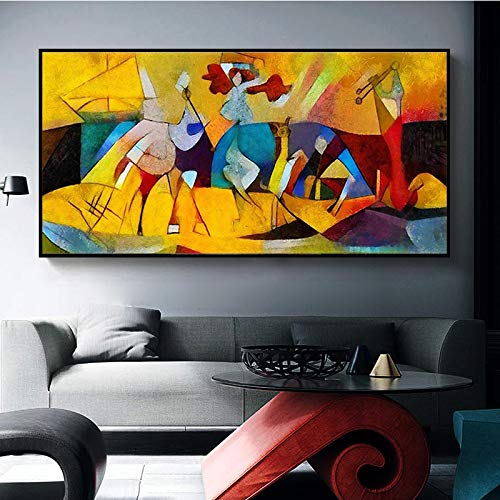 Jianghu Art Moderne Pablo Picasso Poster und Drucke Abstrakte Picasso Berühmte Leinwand Gemälde Wandkunst Bild für Wohnzimmer Dekoration 80x155cm(31x43in) mit Rahmen von Jianghu Art