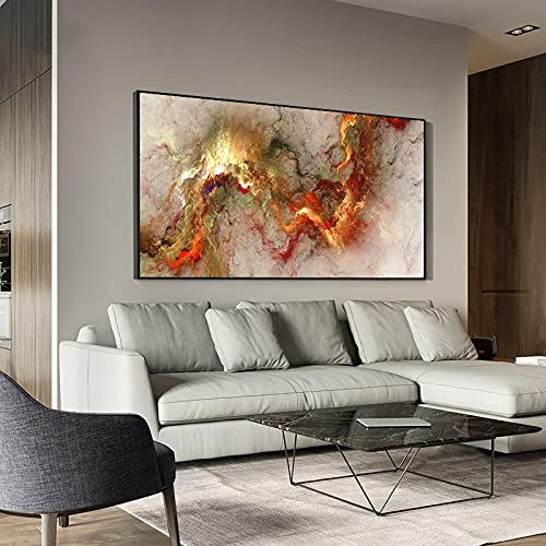 Jianghu Art One Piece Wunderbare Landschaft mit bunten Wolken Leinwand Gemälde gerahmtes Poster Modernes Wohnzimmer 95x190cm/(38x75inch) mit Rahmen von Jianghu Art