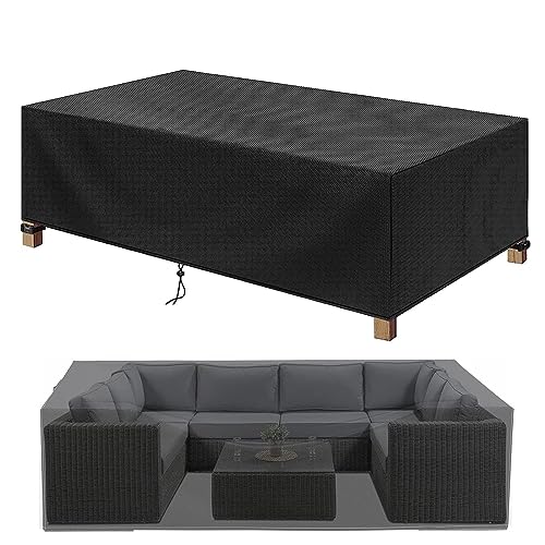 Jianghu Art wasserdichte Abdeckung FüR GartenmöBel, 280 x 210 x 105 cm LoungemöBel Rechteckig Gartenmöbel Abdeckung Winterfest Wasserdicht Anti-UV Rechteckig Schwerlast 420D Oxford Gewebe von Jianghu Art