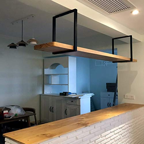 JiangyanBD Hängendes Deckenregal, Wandregal, Hängendes Weinregal, Holzbar, Front, Restaurant, Deckenteilung, Wandhalterung (Größe: 80 cm) von JiangyanBD