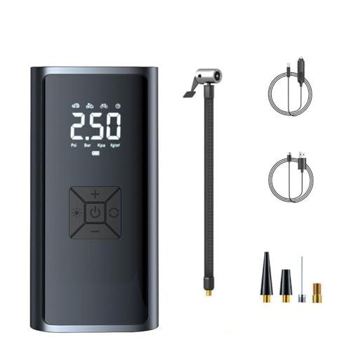JianiStore Tragbarer Akku Kompressor für Jaguar F-PACE(X761 2021-2023, Akku Luftpumpe Kompressor, mit Digitale LCD-Bildschirm, Auto-Abschaltung, LED Licht,Black JianiStore Tragbarer Akku Kompressor für Jaguar F-PACE(X761 2021-2023, Akku Luftpumpe Kompressor, mit Digitale LCD-Bildschirm, Auto-Abschaltung, LED Licht,Black von JianiStore