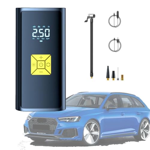 JianiStore Tragbarer Akku Kompressor für Jaguar F-PACE(X761 2021-2023, Akku Luftpumpe Kompressor, mit Digitale LCD-Bildschirm, Auto-Abschaltung, LED Licht,Yellow JianiStore Tragbarer Akku Kompressor für Jaguar F-PACE(X761 2021-2023, Akku Luftpumpe Kompressor, mit Digitale LCD-Bildschirm, Auto-Abschaltung, LED Licht,Yellow von JianiStore