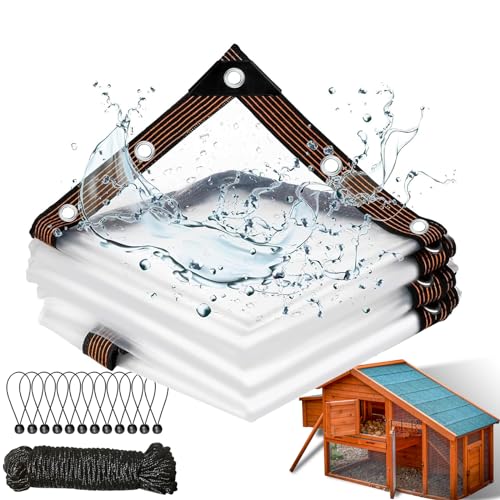Jianyana Abdeckplane Wasserdicht, 2×2 M Transparente Plane Durchsichtige Plane Mit öSen Mit öSen, 12 Schwarze Seile Und 10 M Ankerseil FüR AußEnbereich GartenmöBel Klarsichtplane HasenkäFig Jianyana Abdeckplane Wasserdicht, 2×2 M Transparente Plane Durchsichtige Plane Mit öSen Mit öSen, 12 Schwarze Seile Und 10 M Ankerseil FüR AußEnbereich GartenmöBel Klarsichtplane HasenkäFig von Jianyana