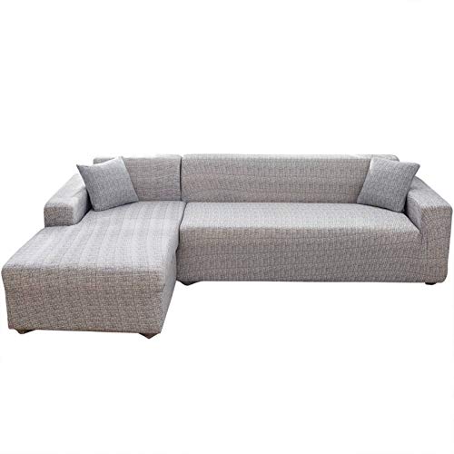 jianyana Sofabezug L Form Elastische Ecksofa Sofa Überwürfe Couch Überzug Stretch Couchbezug L Form 3 Sitzer 2ST + 2 Pcs Kissenbezüge von jianyana