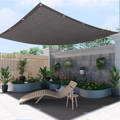 Jianyana Schattiernetz, 185g/m² HDPE Schattiernetz mit ösen 90% Opazität für Sonnenschutz Terrasse（Braun，2×3M） von Jianyana