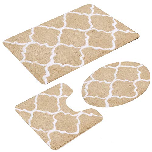 jianyana 3-teiliges Badteppich-Set Rutschfeste Mikrofaser Shaggy Weiche Bad Duschmatten Kontur Badteppich WC-Sitzbezug Combo jianyana 3-teiliges Badteppich-Set Rutschfeste Mikrofaser Shaggy Weiche Bad Duschmatten Kontur Badteppich WC-Sitzbezug Combo von jianyana