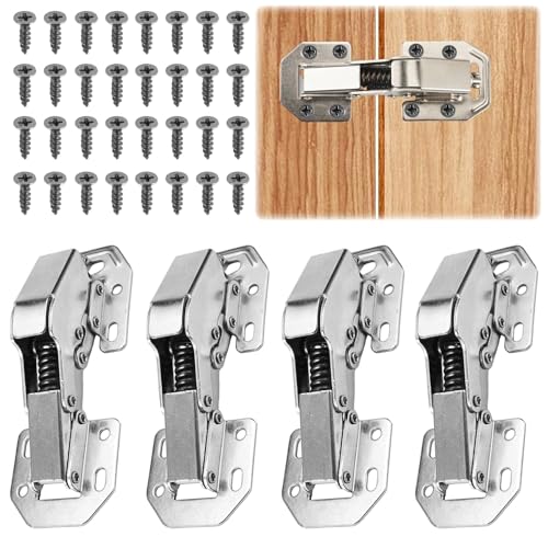 Jiavlyx 4 Stück Aufschraubscharnier Softclose, 90° Scharniere Schranktür, 112 × 43MM Aufschraubscharnier, Mit Hydraulische Dämpfung Und 32 Schrauben, Verdickte Nieten, Für Möbel, Schranktür, Holztür Jiavlyx 4 Stück Aufschraubscharnier Softclose, 90° Scharniere Schranktür, 112 × 43MM Aufschraubscharnier, Mit Hydraulische Dämpfung Und 32 Schrauben, Verdickte Nieten, Für Möbel, Schranktür, Holztür von Jiavlyx