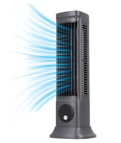 Jiawu 10'' Turmventilator für Schlafzimmer, Flügelloser Tischventilator mit 3 Geschwindigkeiten, Kompakter Desktop-Luftkühlerventilator für Schlafzimmer, Leiser Lüfter für Zuhause, Büro von Jiawu