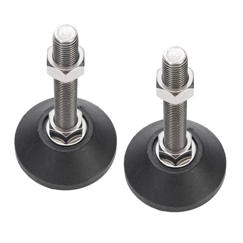 Jiawu 100 -mm -Höhenanpassung Level Füße Clear Fadenmöbel Leveler für Workbench Regal Edelstahl Gewindestange Schwarz für Regale von Jiawu
