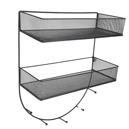 Jiawu 2 Tier -Kühlschrank -Seite Hanging Rack Gewürzvorstellungsorganisator mit Haken für Küchen Schwarz, Platzsparende Aufbewahrungslösung Jiawu 2 Tier -Kühlschrank -Seite Hanging Rack Gewürzvorstellungsorganisator mit Haken für Küchen Schwarz, Platzsparende Aufbewahrungslösung von Jiawu