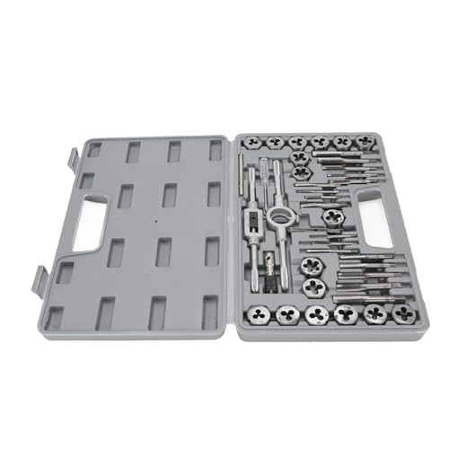 Jiawu Alloy Steel Tap Die-Set 40 Stück UNC Cool Unfeiner NPT-Fäden-Gewinde-Fadenwerkzeugkit für Metallbearbeitungsprojekte Jiawu Alloy Steel Tap Die-Set 40 Stück UNC Cool Unfeiner NPT-Fäden-Gewinde-Fadenwerkzeugkit für Metallbearbeitungsprojekte von Jiawu