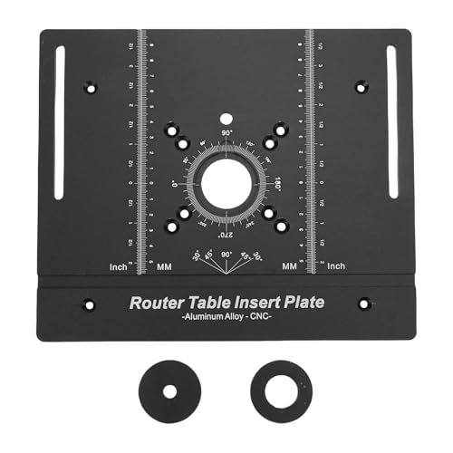 Jiawu Aluminium Router Tischeinsatzplatte, Mini Quadratholzbänke Router Flipplatte mit Reduzierringen, Vorgebohrt an Mehrere Router mit Unterschiedlichem Modell Anpassen von Jiawu