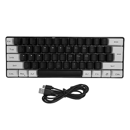 Jiawu Gaming-Tastatur, G61 RGB-Tastatur, LED-Hintergrundbeleuchtung, 61 Tasten, Ergonomische Mechanische -Tastatur für Zuhause, Büro, Reisen, Typ-C-Schnittstelle, Ergonomisches Design, von Jiawu
