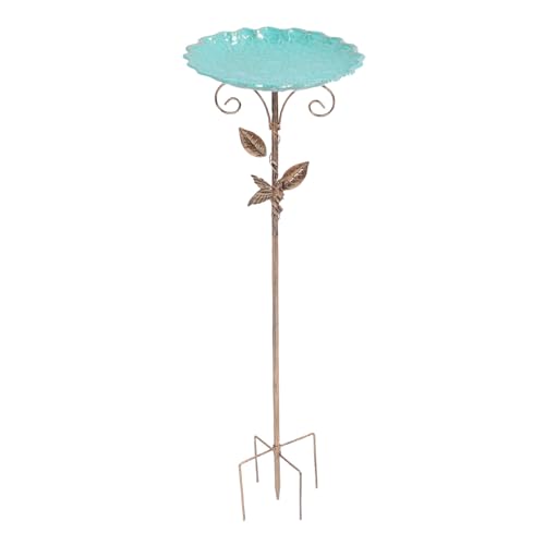 Jiawu Kaltproof Vintage Metall Stehend Vogelbad Birdfeeder Eisenkonstruktion für Gartendekor Terrasse Freistehende Vogelbad von Jiawu
