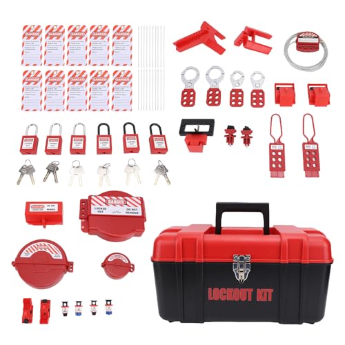 Jiawu Lockout -Tagout -Kit, Electrical Safety Loto Kit Enthält Klemme Am Leiter der Lockout -Gruppe Lockout HaSps Lockout - Sicherheitsvorhängeschlösser mit Werkzeugkasten von Jiawu