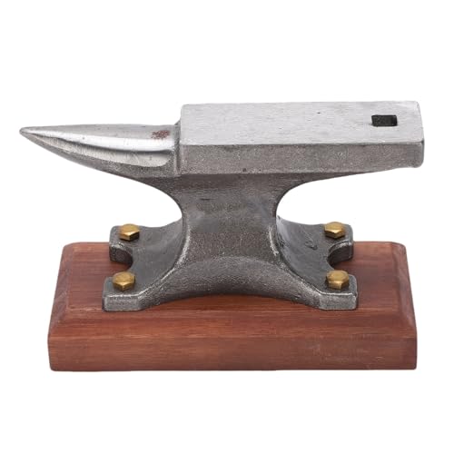 Jiawu Mini -Horn -Amboss, Robustes Rundhornstahl -Amboss, Metalsmith -Werkzeug Zum Biegen und Formen, Schmuck Schmuck, das Metallschmieden Klopfen, Holzbasisguss, Hohe Härte von Jiawu