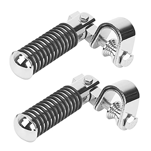Jiawu Motorrad-Pedalklemme Faltbare Fußstützenmontage für 1 Zoll Motorschutz, Starke Metallfußstifte für 26 Mm-31mm-Schutzstab Allgemeinzweck (Edelstahlfarbe) von Jiawu