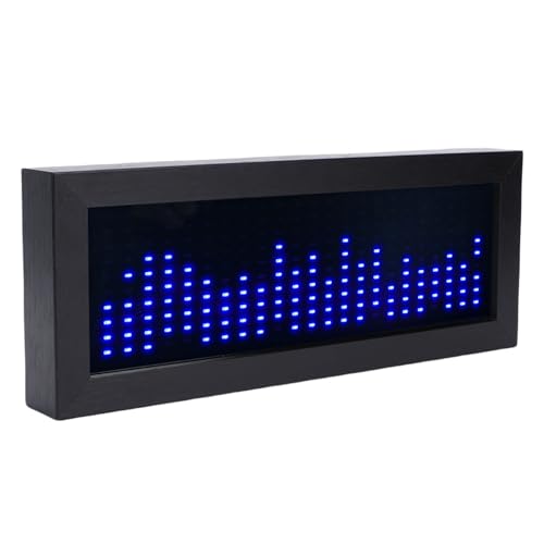 Jiawu Musikspektrum -Rhythmus -Licht, Audiospektrumanalysator mit Uhrendisplay, Musik -Voice -Level -Display, Klangsteuerungspickup, Sprachrhythmus -Sensorindikator für Musiker (BLUE) von Jiawu