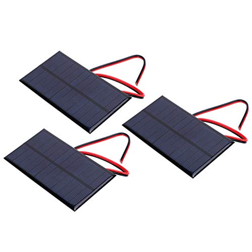 Jiawu Polycristalline Silicon Solar Panel -Modul mit 30 cm Kabel, 3pcs DC 6V 1W Solar -Leistungsmodul für Mobiltelefonladegerät, Geeignet für Wissenschaftliche Forschungsprojekte von Jiawu