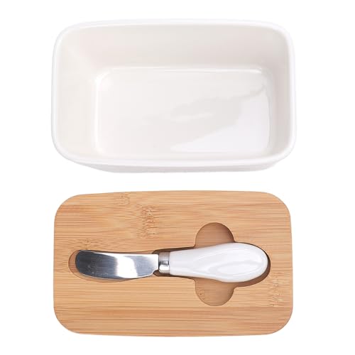 Jiawu Premium -Keramik -Butterschale mit Luftdichtem Deckel Zum Aufbewahren von Butter oder Gebäck Jiawu Premium -Keramik -Butterschale mit Luftdichtem Deckel Zum Aufbewahren von Butter oder Gebäck von Jiawu
