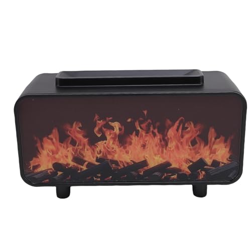 Jiawu Simulierter Kamin ätherisches Öl Diffusor -Luftbefeuchter für Schlafzimmer Schreibtisch 7 Farben Dumm 200 Ml (BLACK) von Jiawu