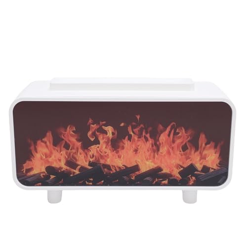 Jiawu Simulierter Kamin ätherisches Öl Diffusor -Luftbefeuchter für Schlafzimmer Schreibtisch 7 Farben Dumm 200 Ml (WHITE) von Jiawu