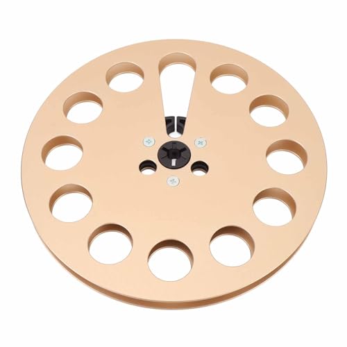 Jiawu Sound Tape Leere Rolle für Studer, Aluminiumlegierung Leere Klebebandrolle für 1/4 Zoll Klebeband, Multi -Löcher Windbeständiges Design für -Enthusiasten (GOLD) von Jiawu