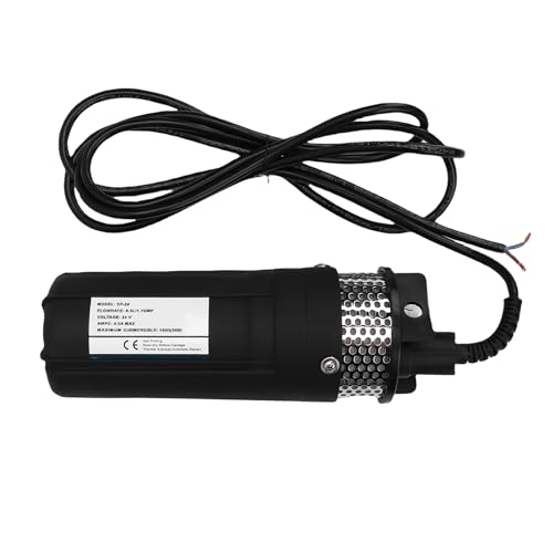 Jiawu Tauchpumpe, 102gph Tauchpumpe Tiefes Wasser, Solarbetriebene Wasserpumpen mit 10 -Fuß -Netzkabel, Maximaler Kopf 230 Fuß für Bewässerung Landwirtschafts Gartenpond Haus (DC24V) von Jiawu