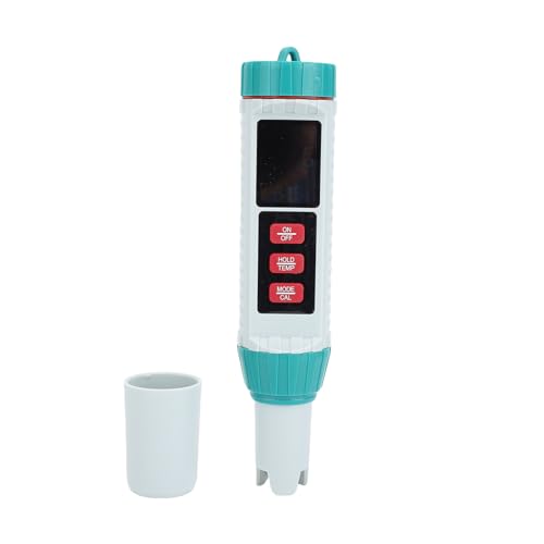 Jiawu Wassertester, Hohe Genauigkeit Digitaler Wasserqualitätstester, 5 in 1 PH/EC/TDS/Salz-/Temperatur -Testmesser mit Hintergrundbeleuchtung, für Pools, Trinkwasser, Aquarien von Jiawu