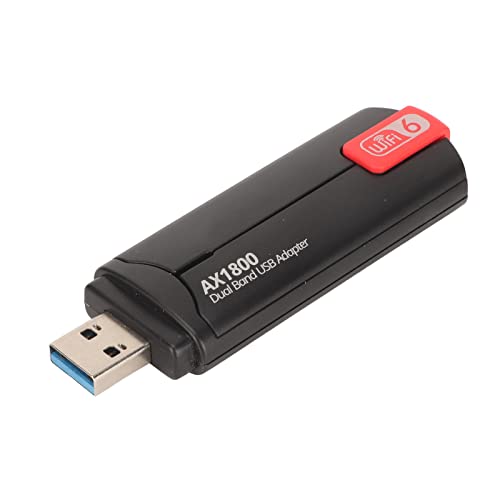 USB-WLAN-Adapter, 1800 Mbit/s Wireless-Netzwerkadapter für PC-Desktop, Laptop, Dual-Band-High-Gain-3-dBi-Antenne, USB3.0-Computernetzwerk-Empfänger Unterstützt Windows 11, 10 USB-WLAN-Adapter, 1800 Mbit/s Wireless-Netzwerkadapter für PC-Desktop, Laptop, Dual-Band-High-Gain-3-dBi-Antenne, USB3.0-Computernetzwerk-Empfänger Unterstützt Windows 11, 10 von Jiawu