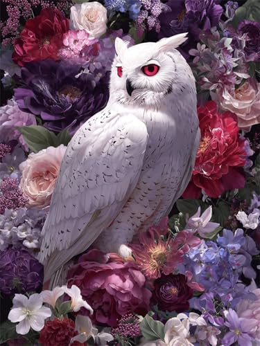 5D Diamond Painting Papagei Diamant Painting Bilder Erwachsene Blume Diamant Malerei Glitzersteine 40x50cm, DIY Mosaikherstellung Bastelset für Home Wand Decor mit Zubehör Geschenke für Frauen L-79 von Jiaxaong