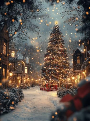 Diamond Painting Winter 30x40cm DIY Runden Vollbohrer Weihnachtsbaum Diamant Painting Bilder für Erwachsene Kinder, 5D Basteln Stickerei Kreuzstich Malerei für Stressabbau, Kreatives Geschenk L-560 von Jiaxaong