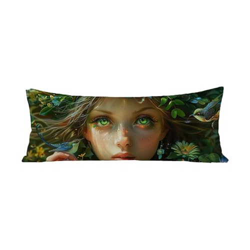 Kissenbezug 30x90 cm Seitenschläferkissen Bezug Mädchen Seitenschläferkissen Langes Kissen Blume Samt Körperkissen Bezug Schwangerschaftskissen Doppelseitig Drucken Weiche Sleepling Pillow Cover G-13 von Jiaxaong