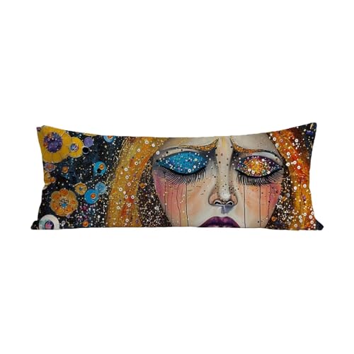 Kissenbezug 40x120 cm Seitenschläferkissen Bezug Abstrakt Seitenschläferkissen Langes Kissen Mädchen Samt Körperkissen Bezug Schwangerschaftskissen Doppelseitig Drucken Sleepling Pillow Cover G-25 von Jiaxaong