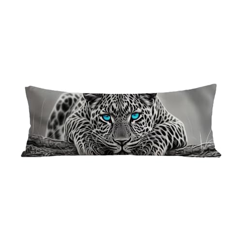 Kissenbezug 40x140 cm Seitenschläferkissen Bezug Tier Seitenschläferkissen Langes Kissen Grau Leinen Körperkissen Bezug Schwangerschaftskissen Doppelseitig Drucken Weiche Sleepling Pillow Cover G-31 von Jiaxaong