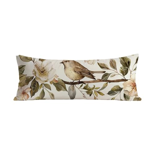 Seitenschläferkissen Bezug 40 x 110 cm Beige Langes Körperkissen Samt Side Sleeper Pillow Cover mit Unsichtbarer Reißverschluss Kissen Bezüge, Schlafen Körperkissen Deko Schlafzimmer, Geschenke G-6 von Jiaxaong