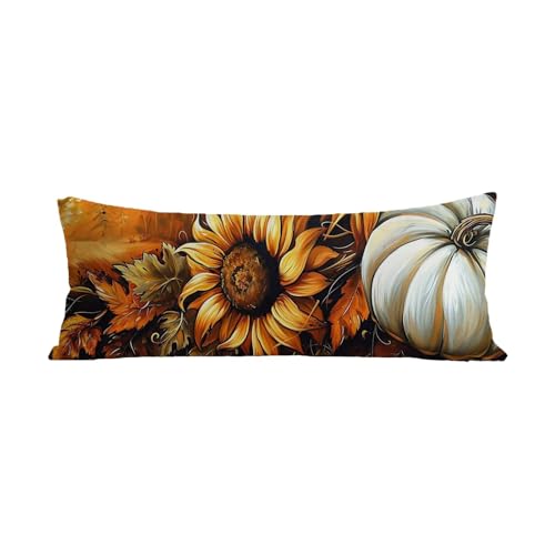 Seitenschläferkissen Bezug 40 x 140 cm Herbst Langes Körperkissen Samt Side Sleeper Pillow Cover mit Unsichtbarer Reißverschluss Kissen Bezüge, Schlafen Körperkissen Deko Schlafzimmer, Geschenke G-20 von Jiaxaong