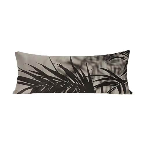 Seitenschläferkissen Bezug 60 x 180 cm Grau Langes Körperkissen Leinen Side Sleeper Pillow Cover mit Unsichtbarer Reißverschluss Kissen Bezüge, Schlafen Körperkissen Deko Schlafzimmer, Geschenke G-32 von Jiaxaong